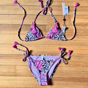 NWT Nanette Lenore Azalea Adjustable Bikini Sz 4